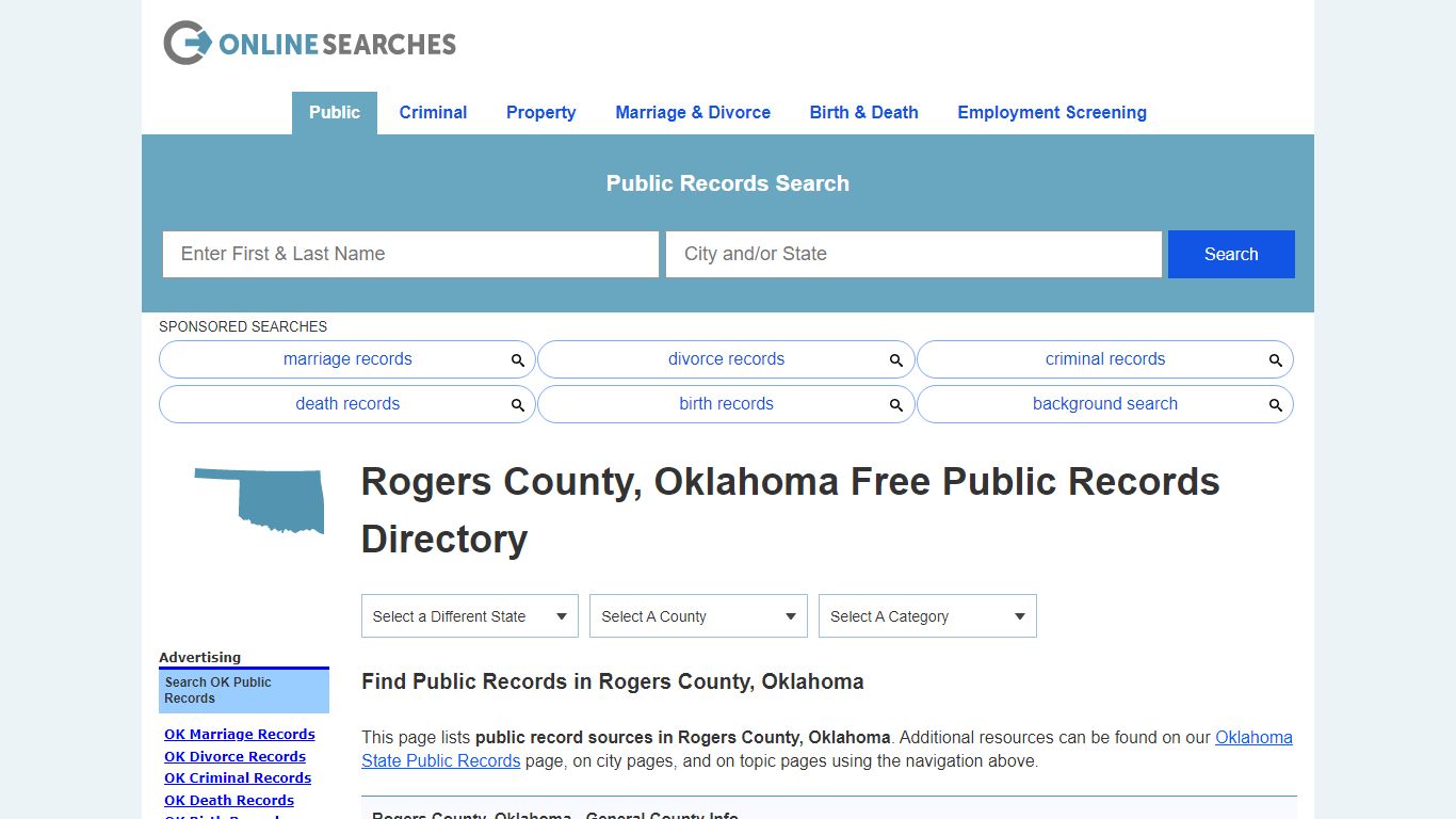 Rogers County, Oklahoma Public Records Directory