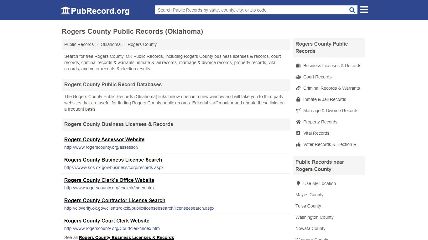 Free Rogers County Public Records (Oklahoma Public Records)