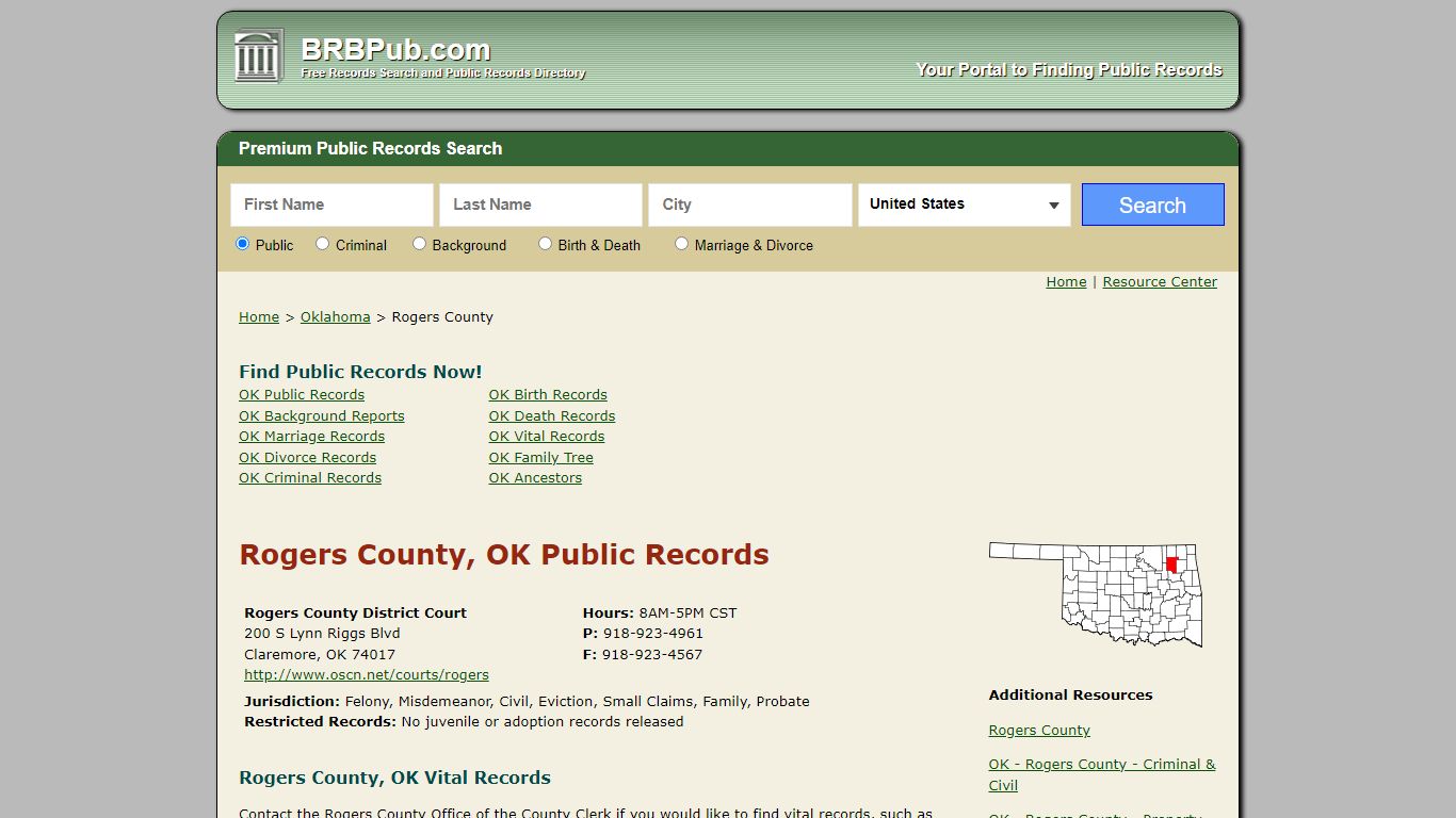 Rogers County Public Records | Search Oklahoma Government ...