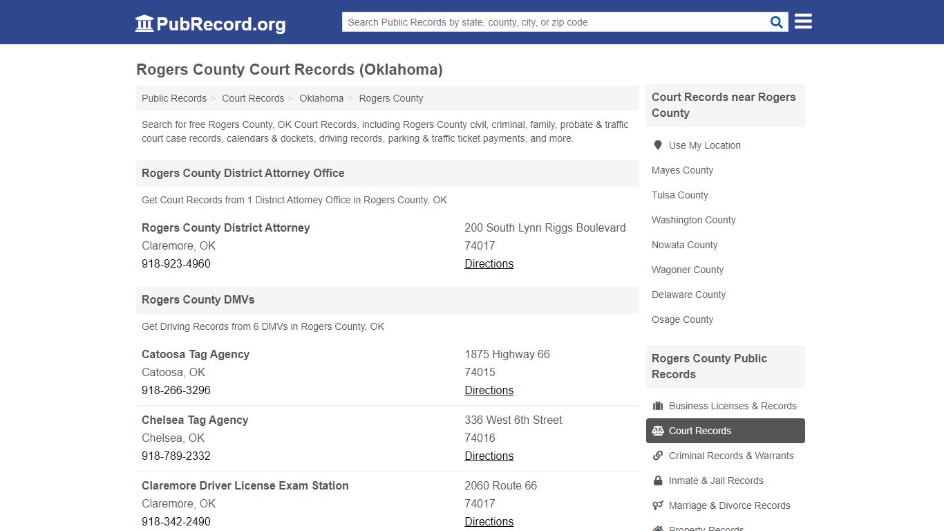 Rogers County Court Records (Oklahoma) - Public Record